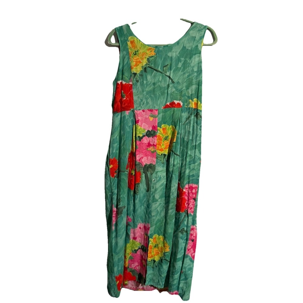 Jams World Medium Dress Tropical Coastal Resort Floral Sleeveless Lightweight - Picture 4 of 4